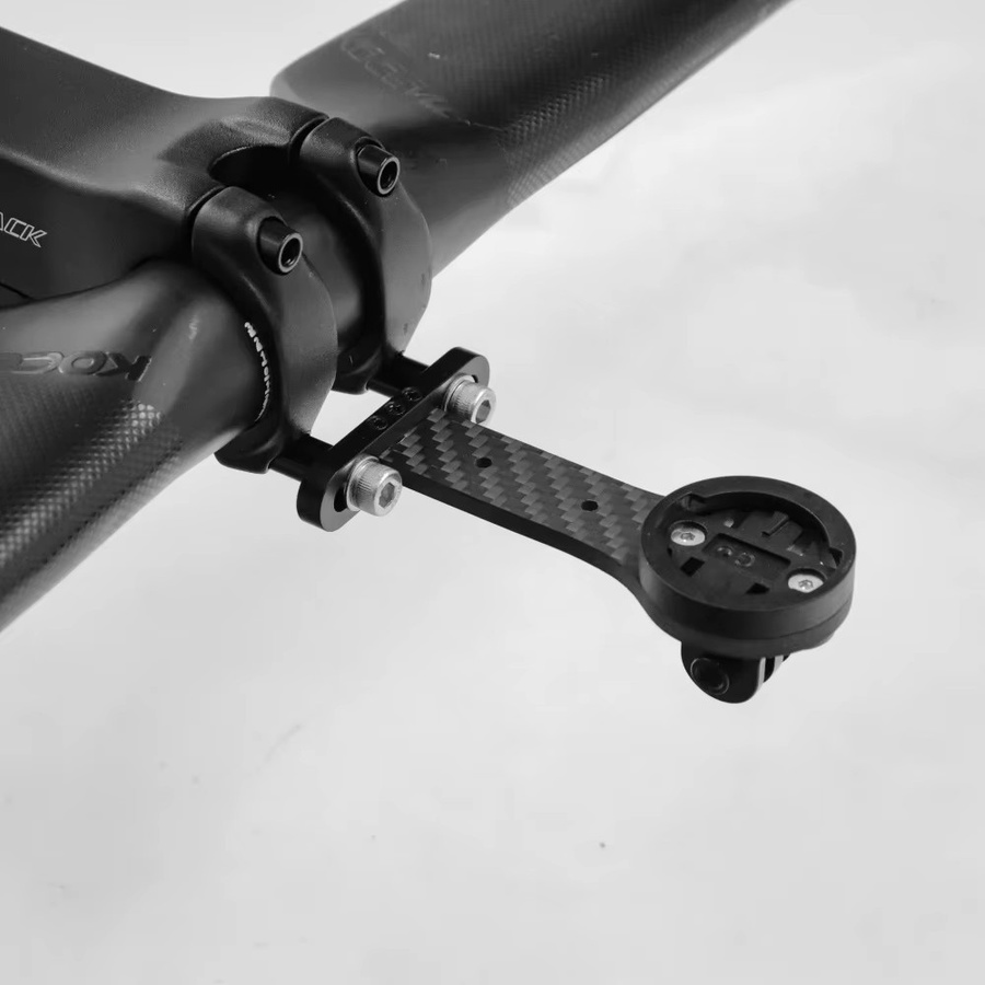 DOMEN Carbon Fahrrad-Vorbauverlängerung mit Computerhalterung für Garmin und Bryton sowie Kamera in Schwarz - Bild 2