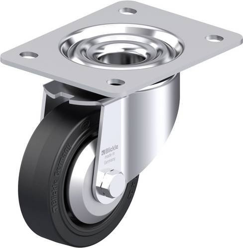 Blickle Stahlblech-Lenkrolle LK-POEV 100XR-3-FA in Silber, Rad-Durchmesser: 100 mm, Tragfähigkeit: 200 kg - Bild 1