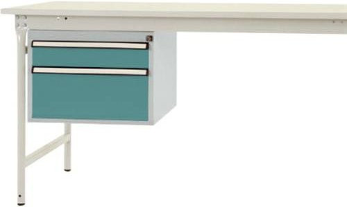 Manuflex ZB4552.5021 Gehäuse-Unterbau stationär in Blau/Mehrfarbig mit 2 Schubfächern und Nutzhöhe: 300 mm für Tischtiefe: 800 mm - Bild 1