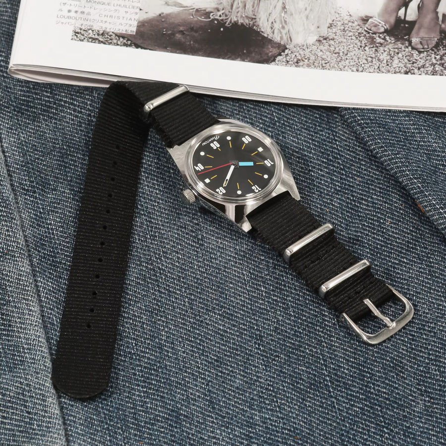 PHANTOM Armbanduhr, Handaufzug, Edelstahl, Schwarz, Herren - Bild 5