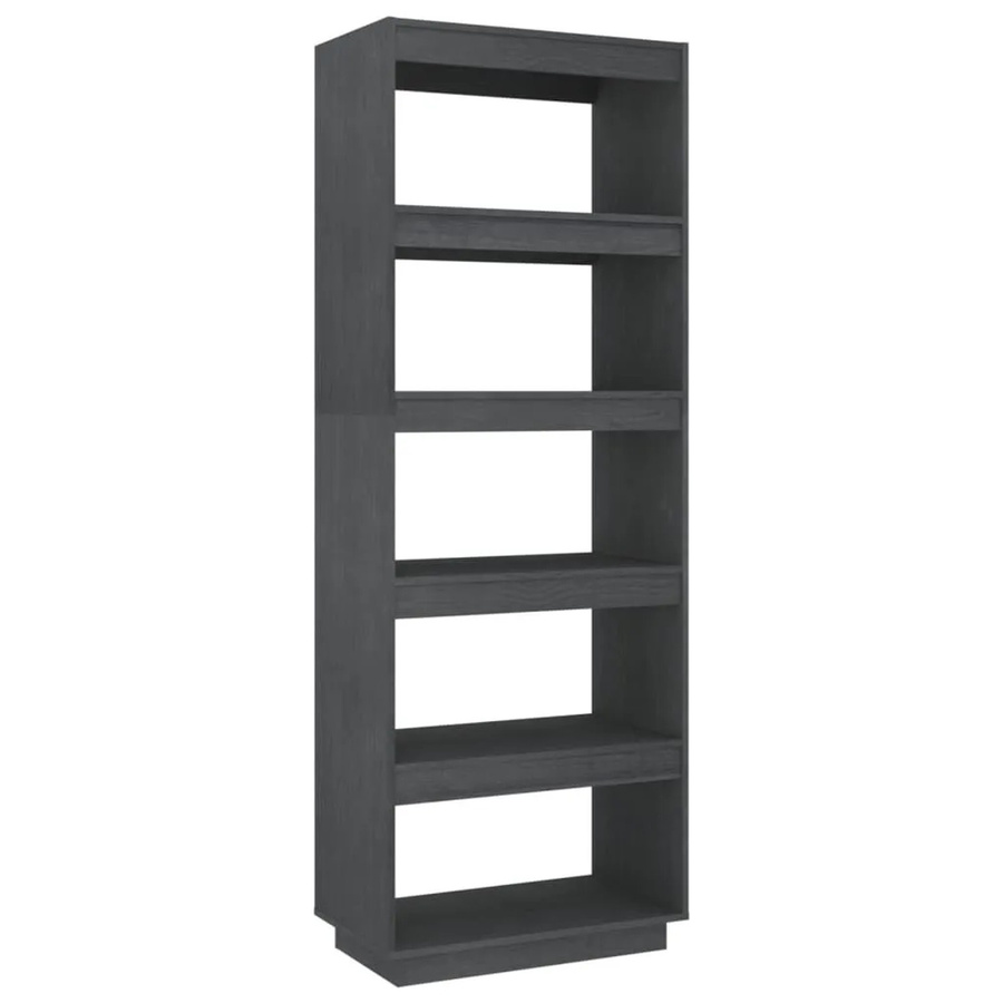 vidaXL Bücherregal und Raumteiler aus Massivholz Kiefer in Grau, B/T/H: 60 x 35 x 167 cm - Bild 2