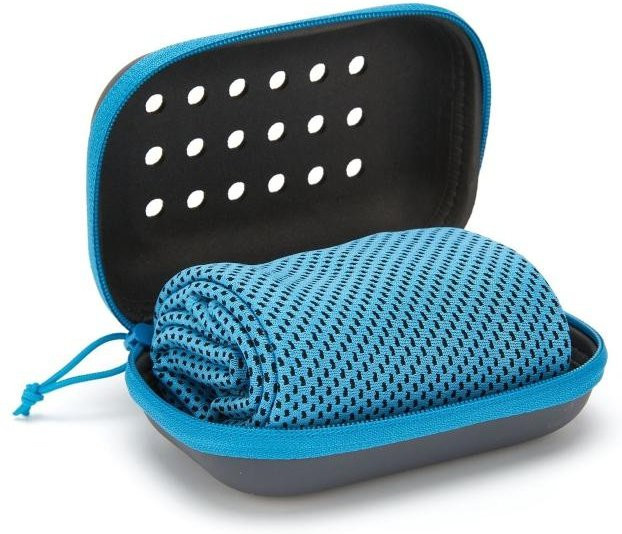 OAYK Kühlhandtuch Blau mit Aufbewahrungsbox, schnelltrocknend und atmungsaktiv für Sport, Yoga und Fitness - Bild 1