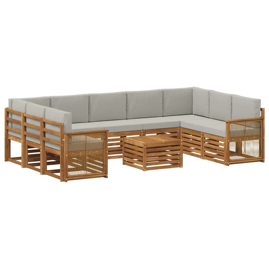 vidaXL Sofagarnitur aus Massivholz Akazie im modernen Latten-Design, lackiert - Bild 2