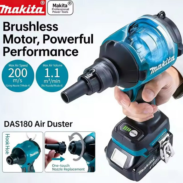 Makita DAS180 Akku-Heißluftgebläse 18V zur Staubentfernung und Luftreinigung - Bild 1