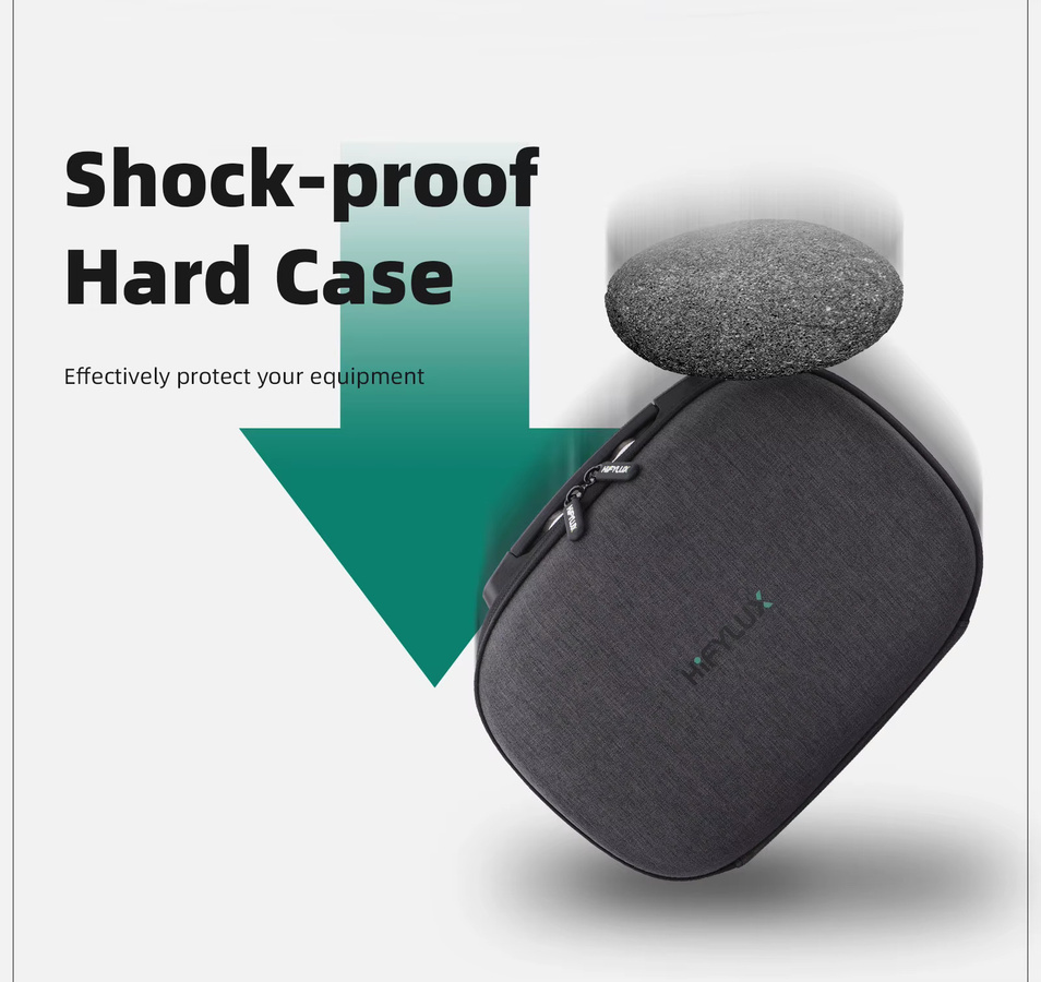 Sunnylife Tragetasche für Apple Vision Pro in Grau, stoßfeste und kratzfeste Schutztasche mit Netztasche - Bild 3