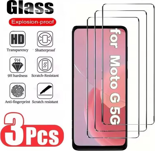 3er-Set gehärtetes Glas Displayschutz für Motorola Moto G53 G62 G60 5G G13 G23 G32 Moto G Power Stylus 5G 2023 Pro, transparent - Bild 1