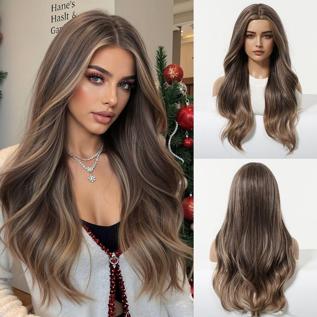 ALAN EATON Perücke, lange gewellte hellblonde Haare, synthetisch, Damen - Bild 1