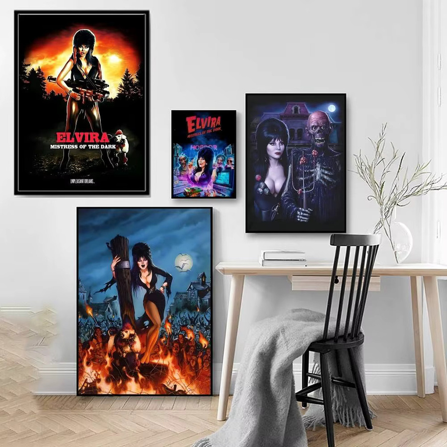 Elvira, Herrin des Dunkels Leinwandposter als moderne Wanddekoration für dein Wohnzimmer oder Schlafzimmer, mehrfarbig - Bild 2