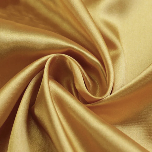 Texmark Satin Stoff in Gold zum Nähen - Bild 1