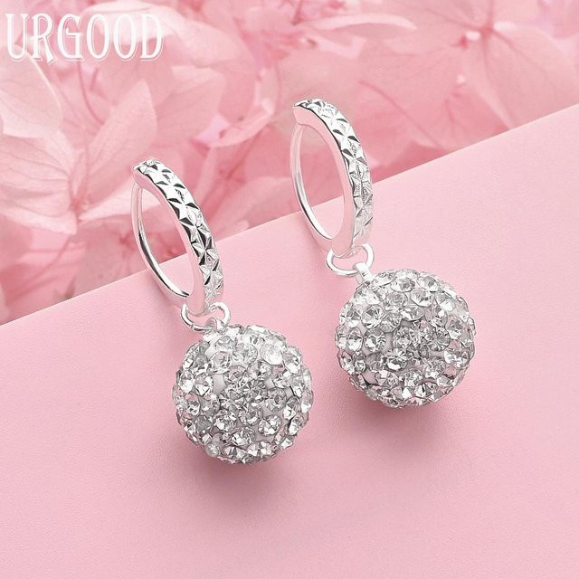 URGOOD Ohrringe 925 Silber, Zirkonia, pink, Damen - Bild 1