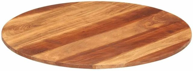 vidaXL Tischplatte aus Massivholz Akazie Rund, Braun, Durchmesser: 70 cm, Höhe: 1,5 cm - Bild 1
