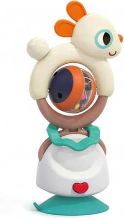 Moni Babyrassel 2 in 1 Hochstuhlspielzeug Greifling beige ab 6 Monate
