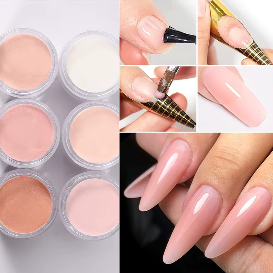 MAFANAILS Acrylpulver Set, 6 Farben, Rosa, Klar, Weiß, Nude - Bild 2