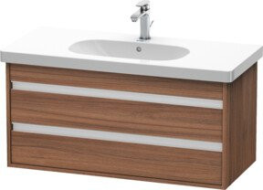Duravit Waschtischunterschrank Ketho in Nussbaum Natur mit 2 Schubladen, wandhängend, Breite: 100 cm, Tiefe: 45,5 cm, Höhe: 48 cm - Bild 1