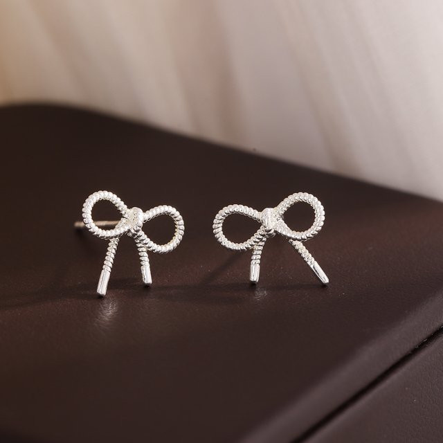 Schleifenohrringe 925 Silber, Ohrstecker - Bild 1