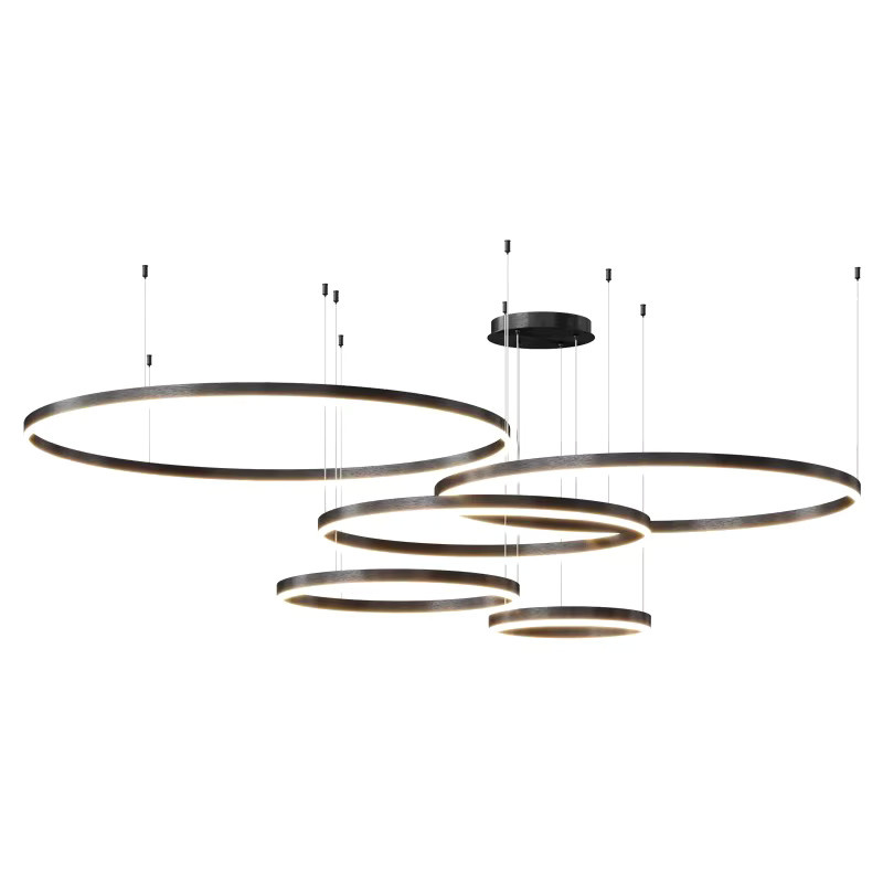 Gbbmade Moderne LED Ring Pendelleuchte in Schwarz für Wohnzimmer und Esszimmer - Bild 2