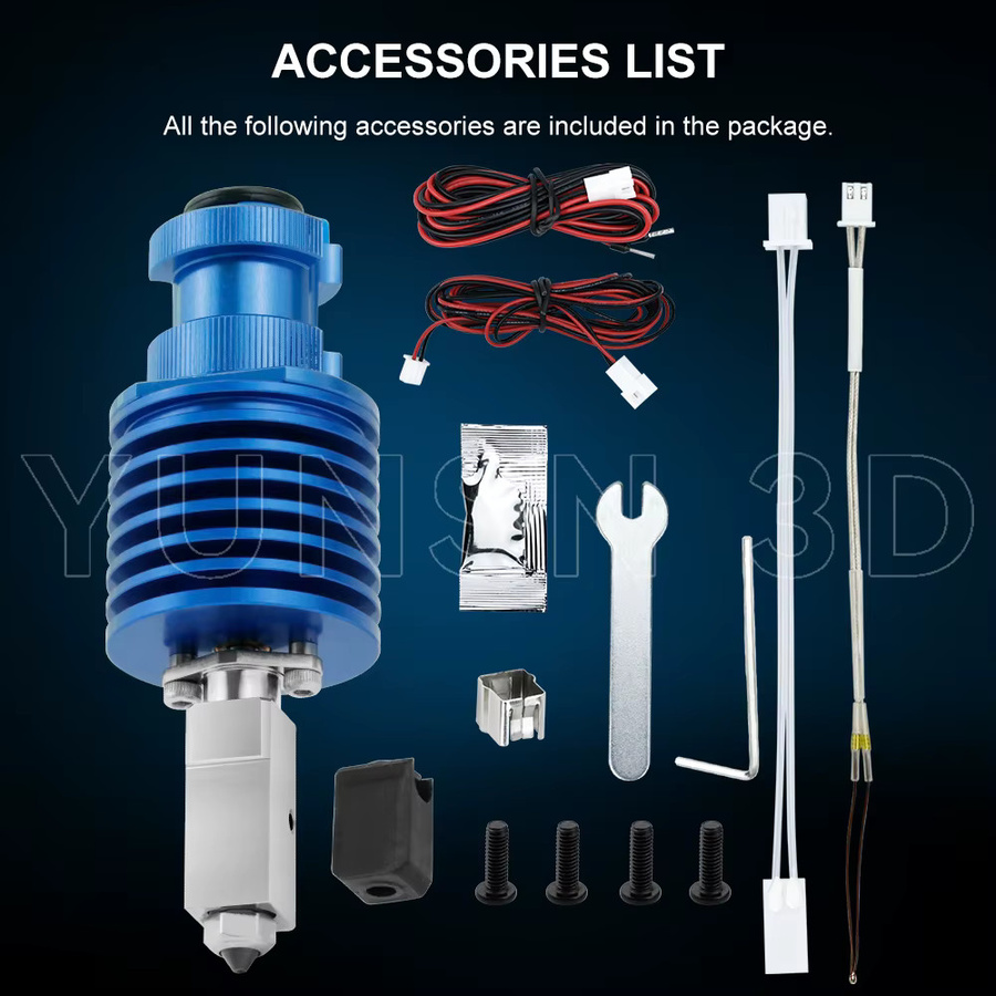 YUNSN 3D Hochgeschwindigkeits-Druckkopf-Upgrade TZ V6 3.0 Hotend-Kit in Blau für Ender 3, Ender 3 PRO, VORON 2.4 und CR10 - Bild 2