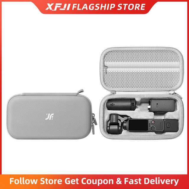 XFJI Tragetasche Schutzhülle für DJI Osmo Pocket 4 Standard Combo Gimbal Zubehör in Grau - Bild 1