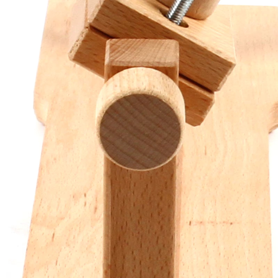 Bymaocar Stickrahmenständer aus Holz, 360 Grad verstellbarer Kreuzstichständer für Tischplatten, Beige/Braun, B/T/H: 58,0 x 18,5 x 42,1 cm - Bild 3