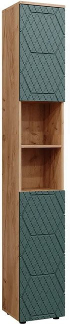 Vicco Hochschrank Irma Badezimmer Eiche Grün Gold B/T/H: 30 x 30 x 192 cm - Bild 2