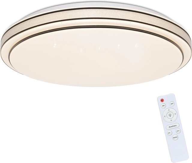 NETTLIFE LED Deckenleuchte modern quadratisch in Schwarz, dimmbar mit Fernbedienung, Durchmesser: 27 cm - Bild 1