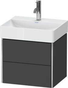 Duravit Waschtischunterschrank Compact XSquare mit 2 Schubladen, wandhängend, Graphit matt, B/T/H: 48,4 x 39,0 x 39,7 cm - Bild 1