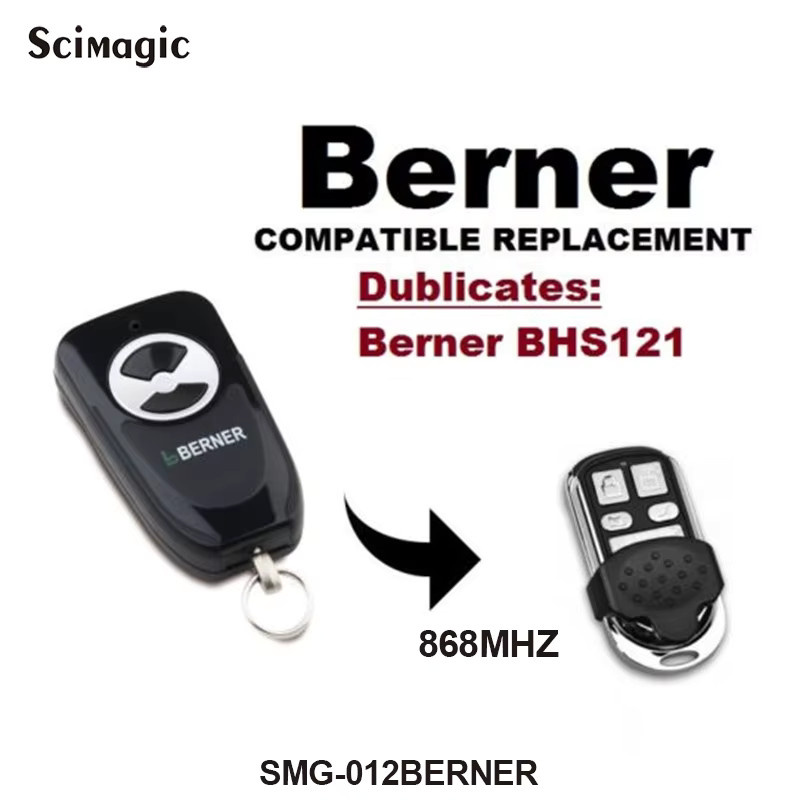 Berner Fernbedienung für Garagentore und Türen BHS 211 221 153 110 140 121 130 in Schwarz mit 868,3 MHz - Bild 2