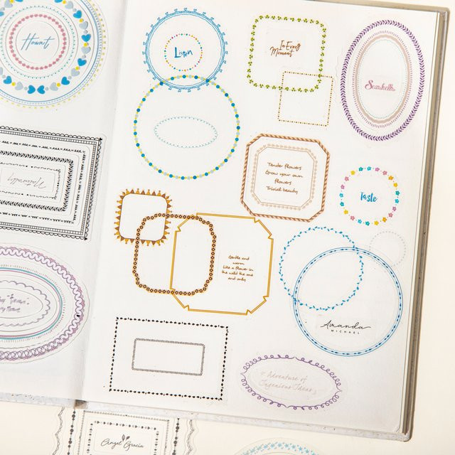 Journal GO 10 Stück Ästhetische Blumenrand-Aufkleber in Multicolour für Scrapbooking und Journaling - Bild 1