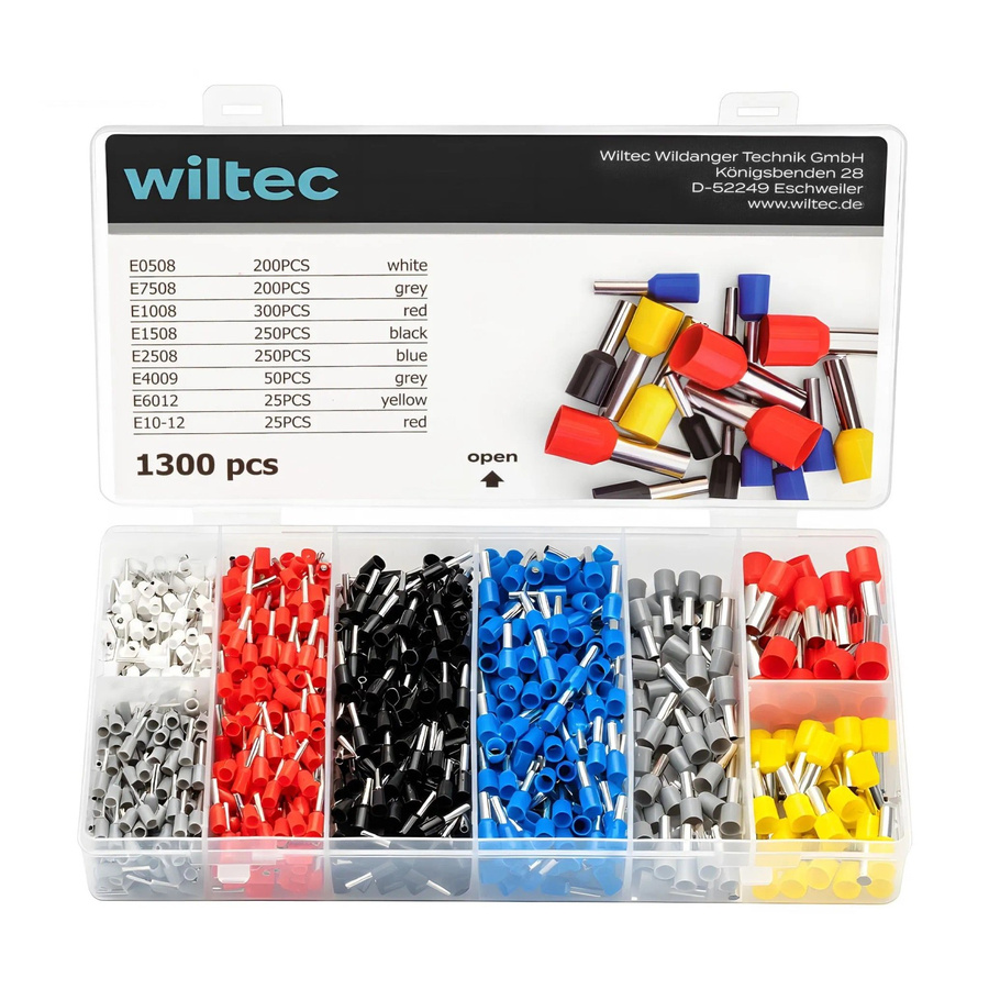 Wiltec Aderendhülsen Set 1300-teilig, isolierte Kabelendhülsen 0,5-10mm², mehrfarbig - Bild 2