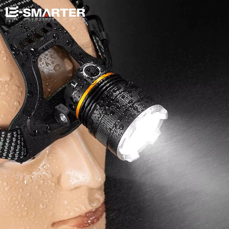 ESMARTER Wasserdichte LED Stirnlampe mit Zoom-Funktion und wiederaufladbarem Akku in Schwarz - Bild 4