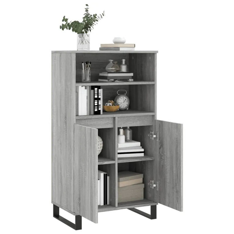 vidaXL Highboard Grau Sonoma, B/T/H: 60 x 36 x 110 cm - Bild 4