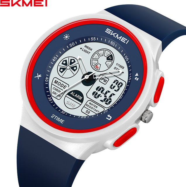 SKMEI Armbanduhr Chronograph, Digitaluhr, Kunststoff, Schwarz, Bunt, Unisex - Bild 1