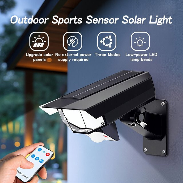 VENUSWING LED Solar Außenlampe Schwarz als moderne Sicherheitsleuchte für Garten und Wandmontage - Bild 1