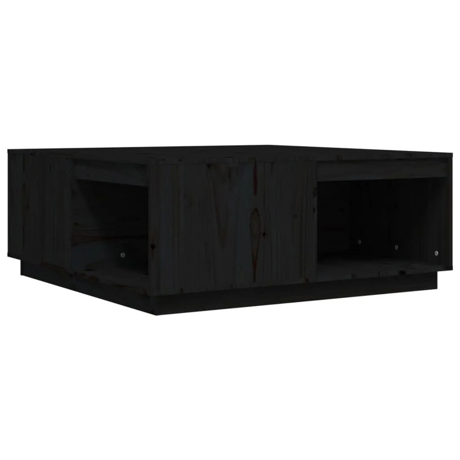 vidaXL Couchtisch aus massivem Kiefernholz in Schwarz mit rustikaler Optik, B/T/H: 100 x 101 x 40,5 cm - Bild 2