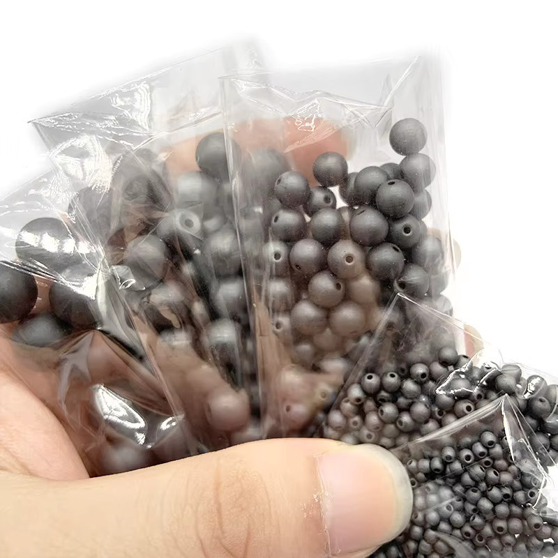 JHNBY Perlen Hämatit, Matte Schwarz, Naturstein, Unisex - Bild 3