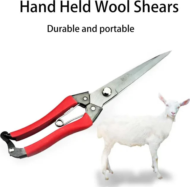 Skeyo Wollschere aus Stahl für Pferdehaar und Haustiere, 30 cm, Schwarz-Rot - Bild 1