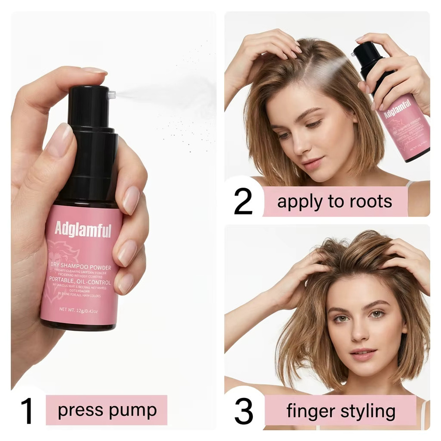 Adglamful Trockenshampoo-Pulver, 12g, für fettiges Haar - Bild 4