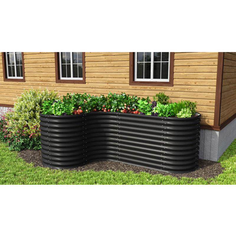 Vitavia Hochbeeterweiterung Curve für Vita 858 aus Zincalume Stahlblech, Schwarz, B/T/H: 80 x 80 x 86 cm - Bild 7
