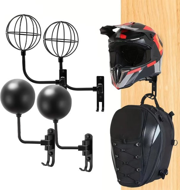 SOYAVISION Wandhalterung für Helme und Kleidung in Schwarz aus Metall mit 180 Grad Schwenkfunktion - Bild 1