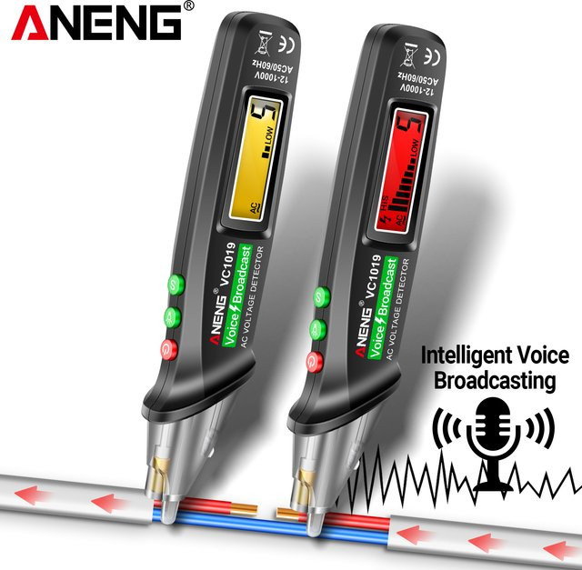 ANENG Intelligenter Spannungsprüfer-Stift VC1019 mit Sprachausgabe und Infrarot-Sensor-Positionierung für 12V-1000V AC - Bild 1