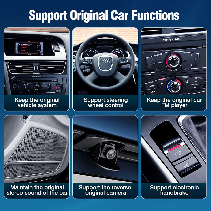 AUTOTOP Wireless CarPlay und Android Auto Multimedia Interface für Audi A4 B8, A5, S4, S5, Q5 MMI 3G (2009-2018) mit Mirror Link und AirPlay in Schwarz - Bild 3
