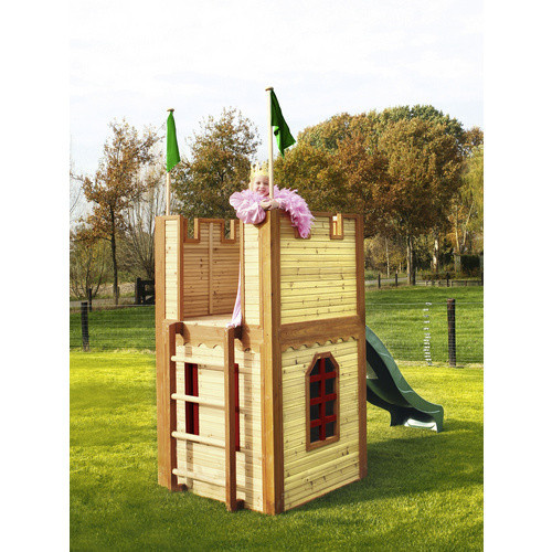 AXI Spielturm Arthur aus Holz in Braun-Rot mit grüner Rutsche, B/H/T: 319 x 195 x 110 cm - Bild 4