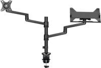 goobay Deluxe Monitorhalterung mit Laptop-Arm in Schwarz - Bild 1