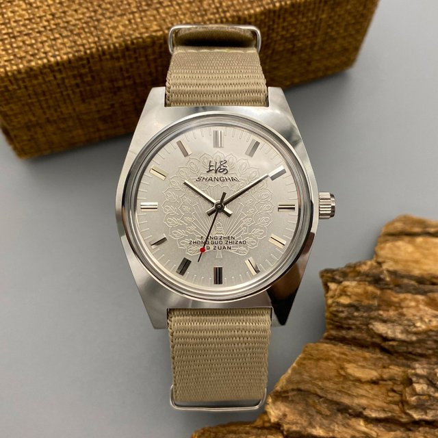 Shanghai Armbanduhr, Handaufzug, Edelstahl, 36 mm, Herren - Bild 1