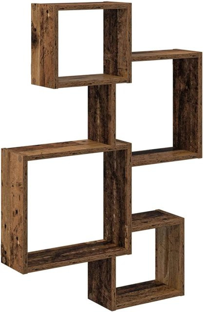 vidaXL Wandwürfelregal aus Altholz in Braun, B/T/H: 64 x 13,5 x 91,5 cm - Bild 1