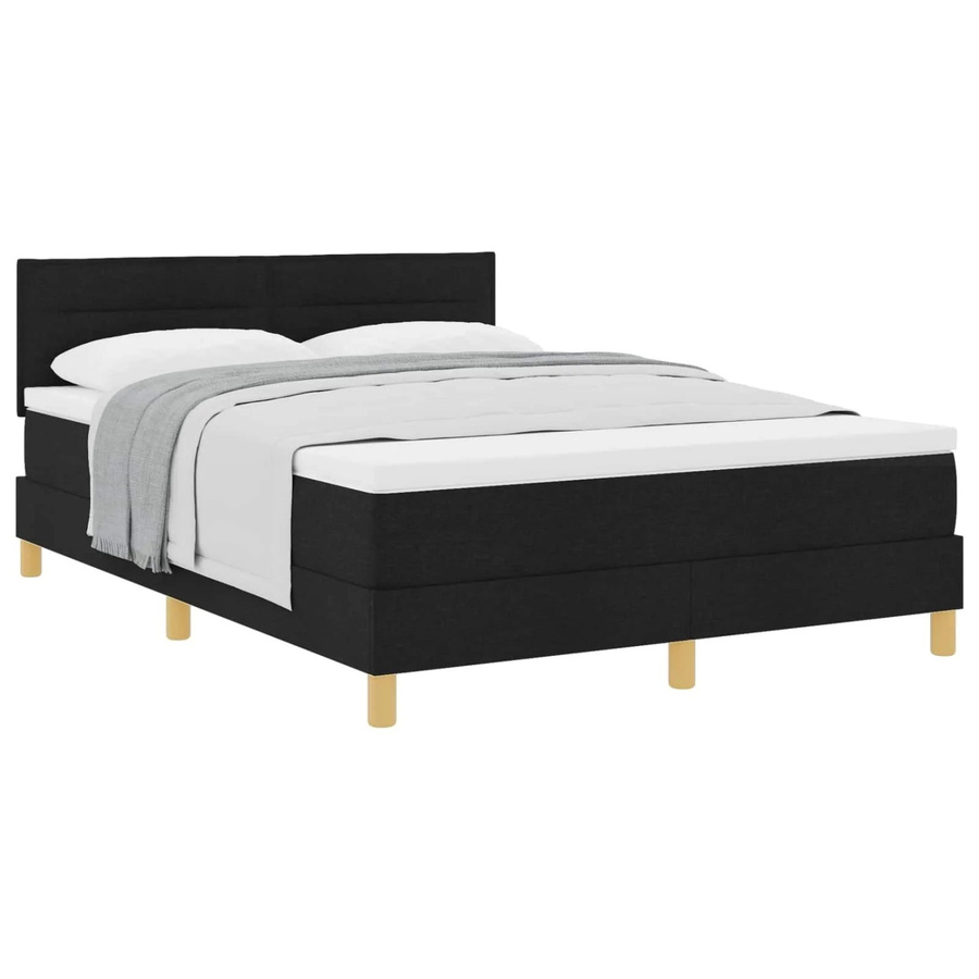 vidaXL Boxspringbett Hybrid mit Matratze und Taschenfederkern in Schwarz, Breite: 160 cm, Tiefe: 200 cm, Höhe: 88 cm - Bild 2