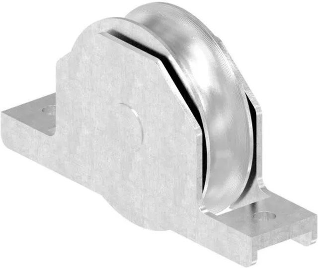 FeNau Schiebetorrolle aus Edelstahl V2A in Silber mit Rundrille und Bügel, Durchmesser: 88 mm - Bild 1