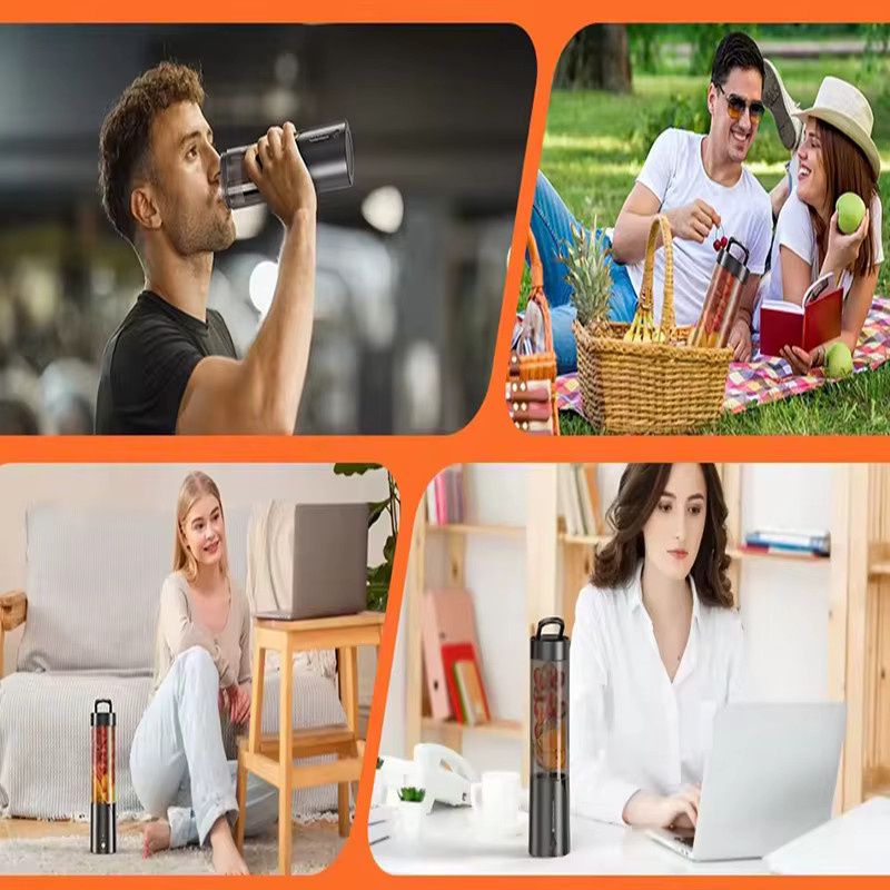 MIKO NICE Tragbarer Smoothie-Mixer in Schwarz mit Edelstahlklingen, 450 ml, USB-wiederaufladbar und kabellos - Bild 5