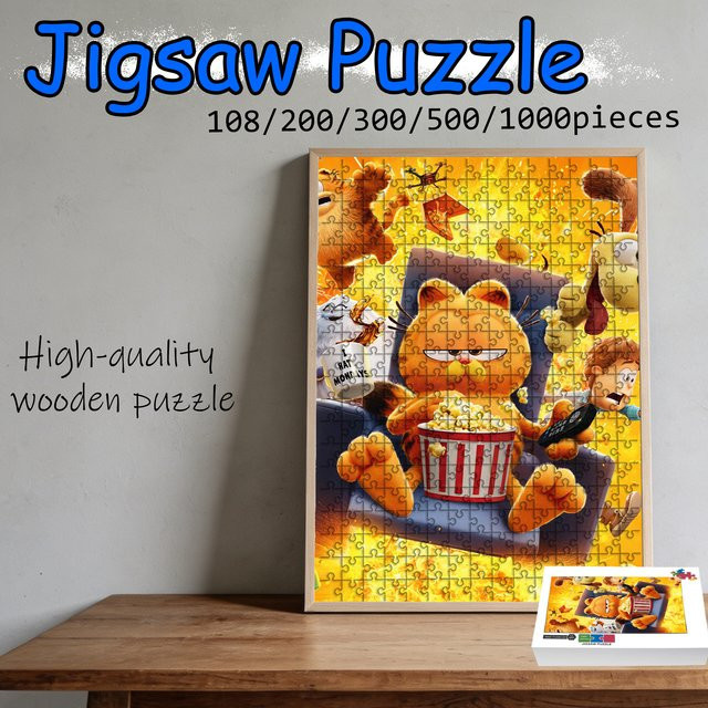 Funko Garfield Popcorn-Szene Holz-Puzzle, 108 Teile - Bild 1