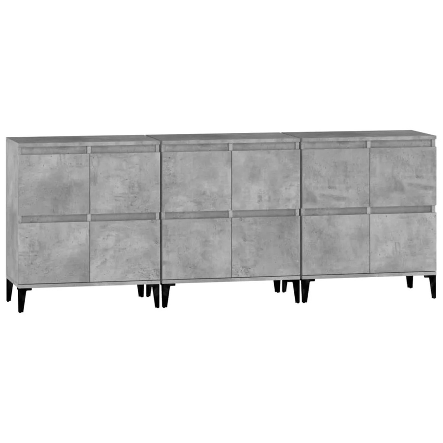 Set aus 3 vidaXL Sideboards in Betongrau aus Holzwerkstoff und Metall, B/T/H: 60 x 35 x 70 cm - Bild 2